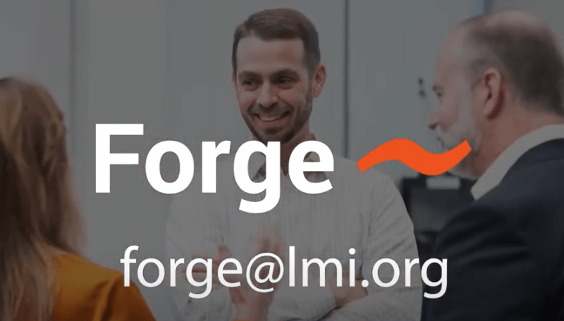 forge logo overlayed employees