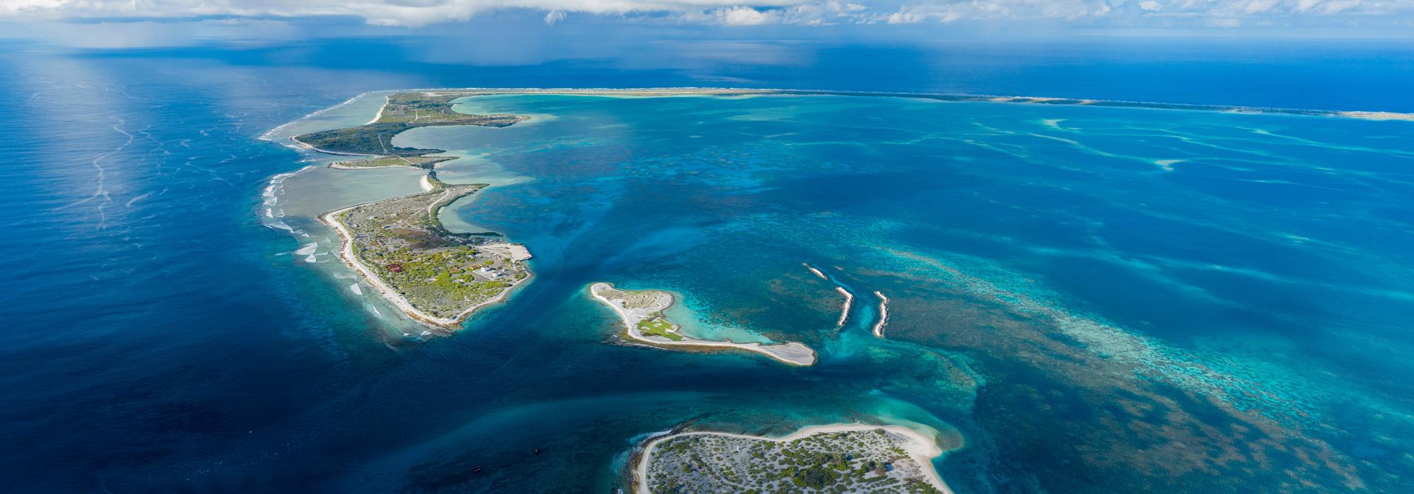 Aerial Panorama of Kanton Atoll in Kiribati